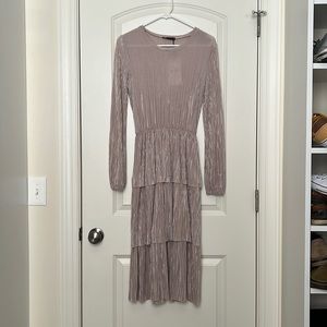 Zara Champagne tiered dress medium NWT